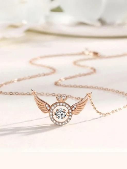 Rose Gold Angel Wings Pendant Chain